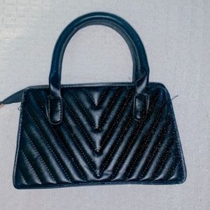 Black leather bag